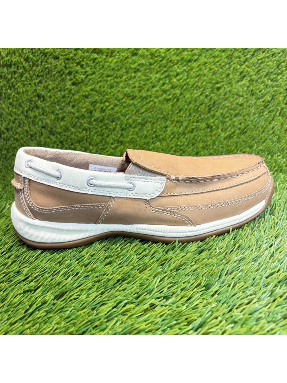 Rockport Sailing Club Womens Size 9 Beige Casual Steel Toe Work Boat Shoes